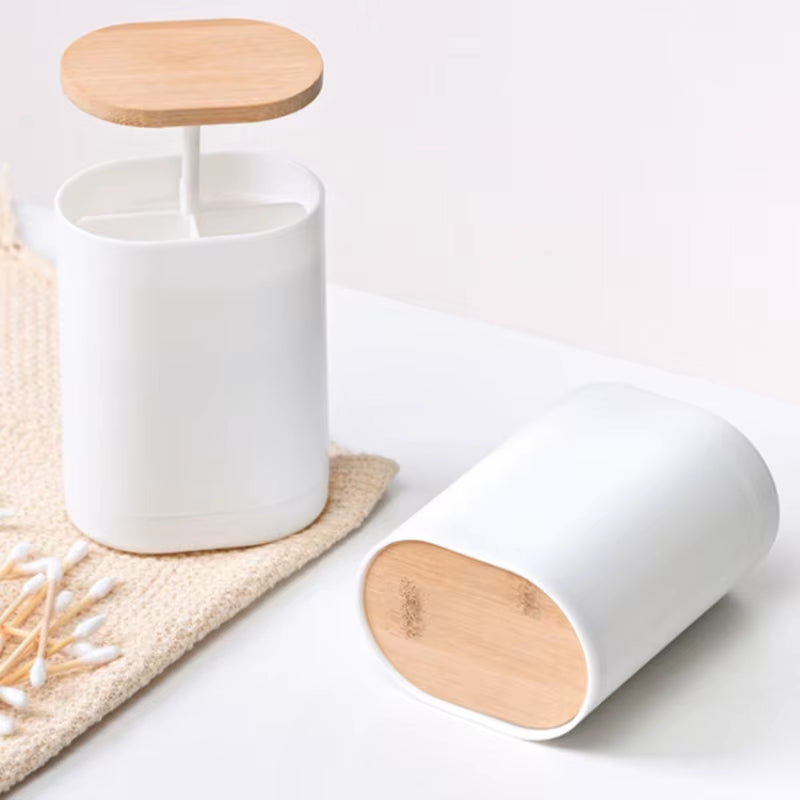Toothpick Box Cotton Swabs Holder Tooth Pick Automatic Dispenser Press Can Living Room Table Accessories Cotton Bud Container