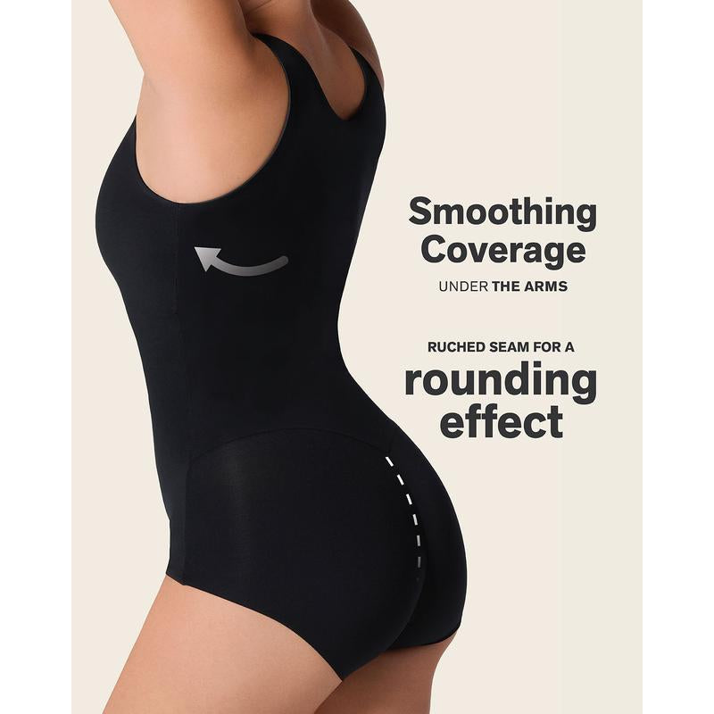 Leonisa Bare Boldly Plunge Classic Sleeveless Shaper Bodysuit Tank - Comfortable Tummy Control