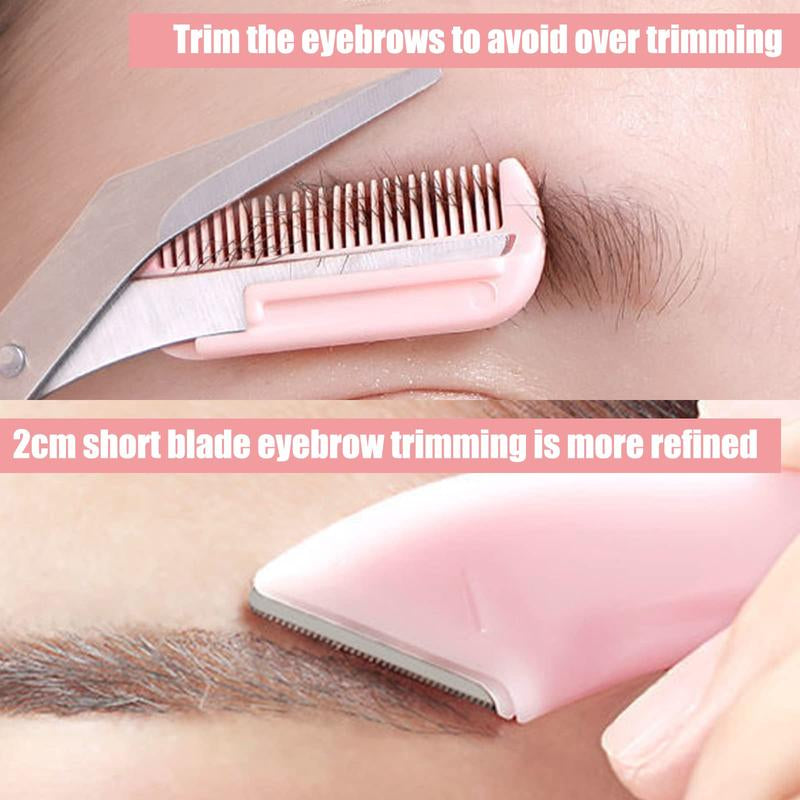 Eyebrow Scissors Set, 3Pcs/Set Eyebrow Trimmer, Eyebrow Shaping Tool, Eyebrow Product for Women & Girls, Portable Eye Makeup Tools for Home & Travel