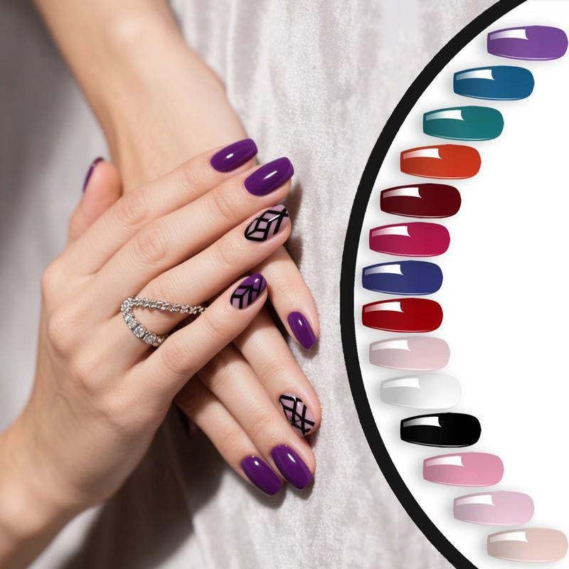 Meetnail 36 PCS Gel Nail Polish Set-30 Color Gel Polish with Glitter Matte Base Top Coat and Brush Burgundy Red Blue Purple Hot Pink Green Black White DIY Manicure at Home Cutics Cosmetic Gift