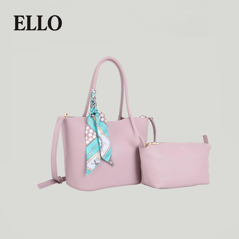 Women's Double-Handle Tote Bag Set with Silk Scarf Charm - 2025 Large Capacity Collection